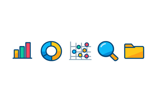 Data analysis icons collection