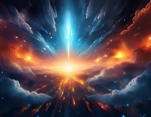 cosmic energy bursts through dark clouds