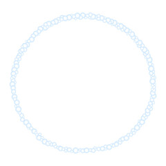 Snowball Frame isolated on a transparent background. Minimalist circular frame made of light blue snowballs. Perfect for winter, Christmas, New Year, and holiday designs. PNG and Vector Illustration