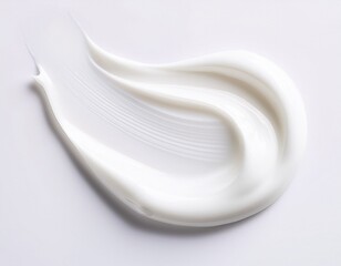 milky white cosmetic cream smear on white background cosmetic skincare texture face cream body lotion smear sample