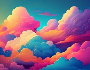 realistic colorful gradient clouds