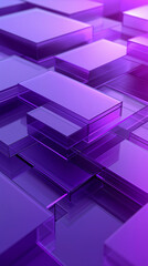 Abstract arrangement of translucent blocks in graduated shades of purple and pink, creating a geometric and minimalist design.