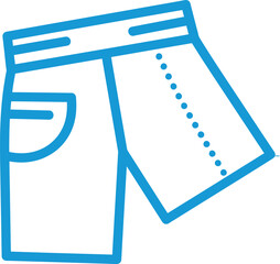 Shorts Clothing Apparel Line Icon Vector Illustration