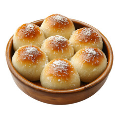 Sweet coconut buns named Panipopo isolated on transparent background
