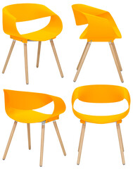 Real modern chair photographed in studio and isolated with transparent background. High-quality furniture product photography in PNG format, perfect for interior design projects