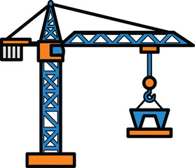 Construction Crane Building Equipment Vector Illustration