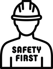 Safety First Worker Helmet Icon Vector Illustration