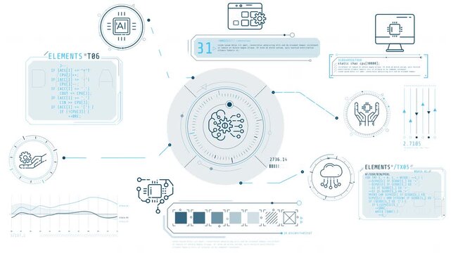 Animated infographics on the subject of workflows in an AI-driven environment