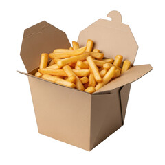Box of golden french fries