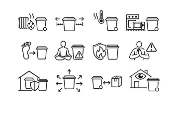 Avoid move protection vector mindful trash bins material fire heat bin calm