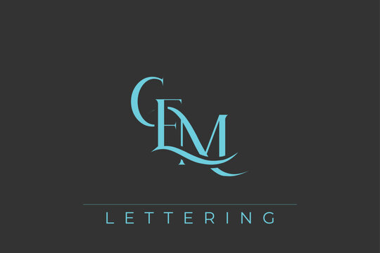 CEM Elegant Monogram Logo Design With Decorative Lettering