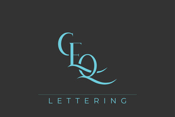 CEQ Elegant Monogram Logo Design With Decorative Lettering