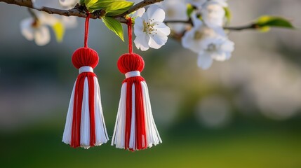 Martenitsa Dolls and Spring Blossom - Baba Marta Tradition