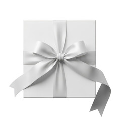 Elegant white gift box with bow