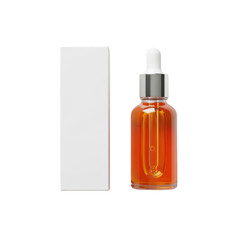 Amber glass dropper bottle with white box