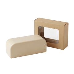 Modern cream candle in kraft box