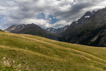Panoramic mountain view of the Arves Massif in the French Alps