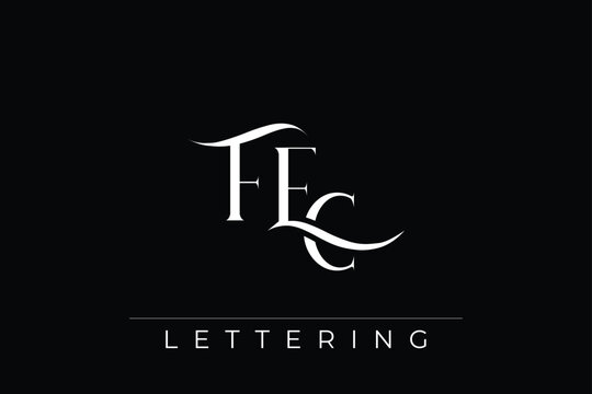 FEC Elegant Monogram Logo Design With Decorative Lettering
