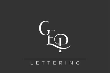 Fototapeta premium GEP Elegant Monogram Logo Design With Decorative Lettering