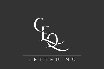 Fototapeta premium GEQ Elegant Monogram Logo Design With Decorative Lettering