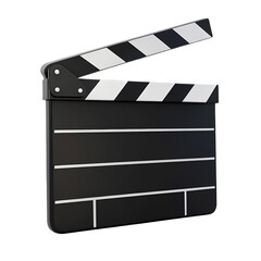 Professional film clapper board on black background for movie production