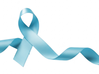 Teal awareness ribbon on isolated transparent background for support