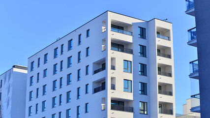 Luxury house complex of flats in condo area . Part of city real estate property, condo architecture...