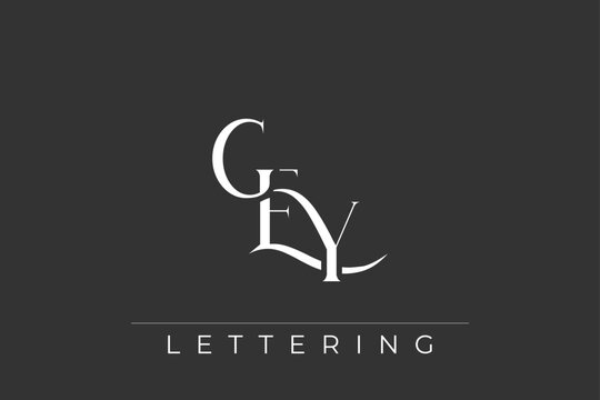GEY Elegant Monogram Logo Design With Decorative Lettering