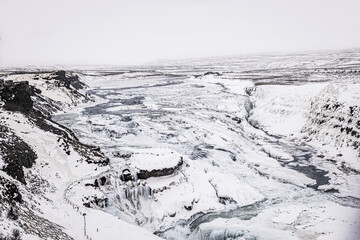mountain landscape in winter in iceland