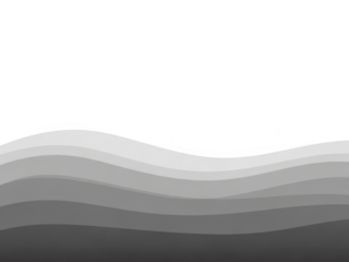 A grayscale wavy layered design on a transparent background with varying shades