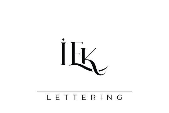 IEK Elegant Monogram Logo Design With Decorative Lettering