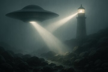 Ufo Near Lighthouse