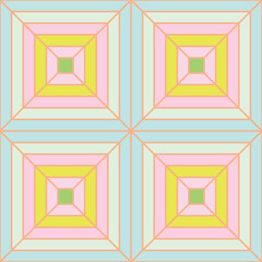 Checkboard pixelated plaid style pattern. Geometric check tablecloth print in red white color. Checkered repeat background for textile home design