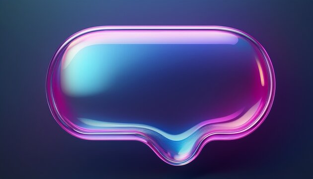 3d glassmorphism speech bubble border with gradient glossy effect clean minimal shape for communication dialogue and modern ui design - Powered by Adobe