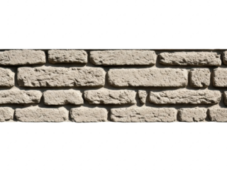 Gray brick wall texture on isolated transparent background for design and decoration