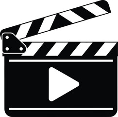 Video Play Clapperboard Media Icon Vector