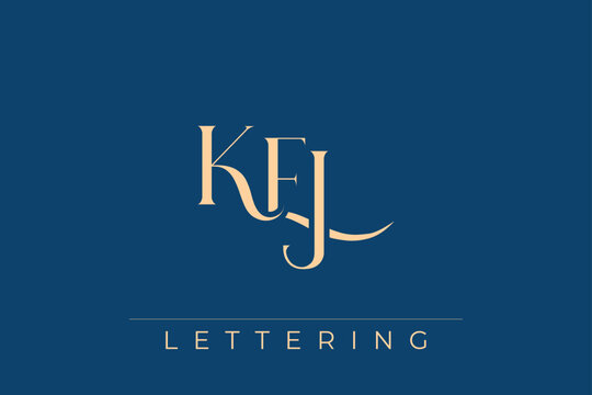 KEJ Elegant Monogram Logo Design With Decorative Lettering