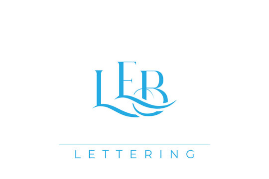 LEB Elegant Monogram Logo Design With Decorative Lettering