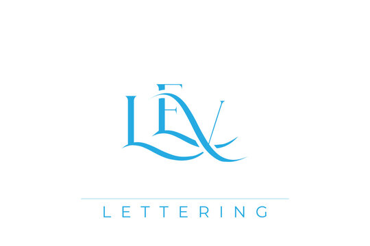 LEV Elegant Monogram Logo Design With Decorative Lettering