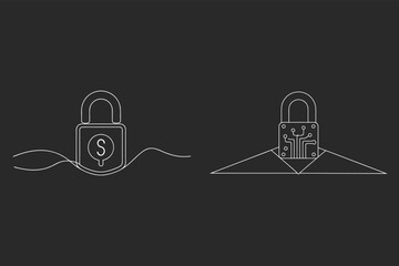 Financial Security Concept With Digital Lock And Data Protection