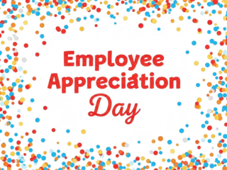Colorful confetti for employee appreciation day on transparent background