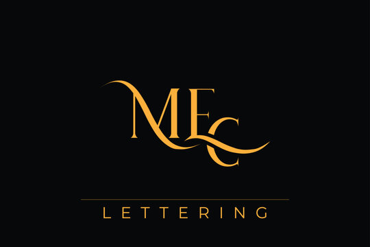 MEC Elegant Monogram Logo Design With Decorative Lettering