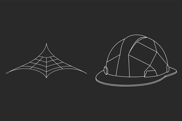 Playground Equipment Outline Design Featuring Climbing Frame And Dome