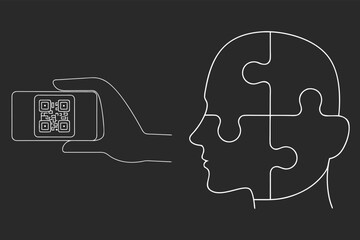 Digital Connection Solving Puzzle Concept With Smartphone