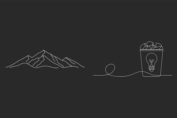 Mountains Innovation Concept Line Art Vector Design
