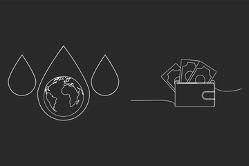Water Scarcity And Finance Concept With Globe Icon