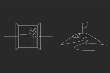 Window Golf Course Outline Design Vector Illustration