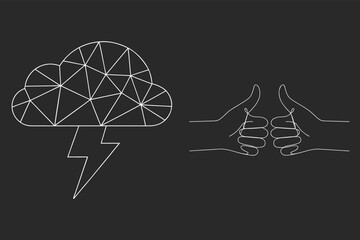 Weather Forecast And Approval Line Art Icons Set