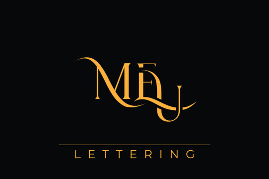 MEU Elegant Monogram Logo Design With Decorative Lettering
