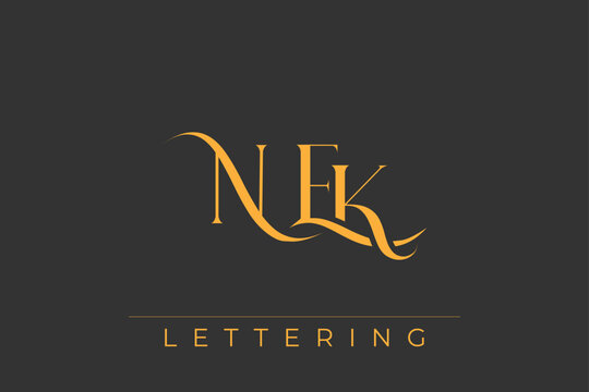 NEK Elegant Monogram Logo Design With Decorative Lettering